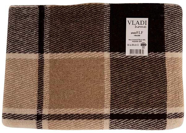 Фото - Плед полуторний Vladi Ельф Jack бел-бежево -коричневый 140х200