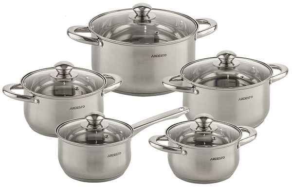 Фото - Набор посуды Ardesto AR1910PS Gemini Gourmet Varese 10 пр.