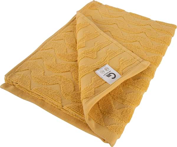 Фото - Рушник для обличчя GM Textile махровий жакардовий жовтий (зігзаг) 50х90