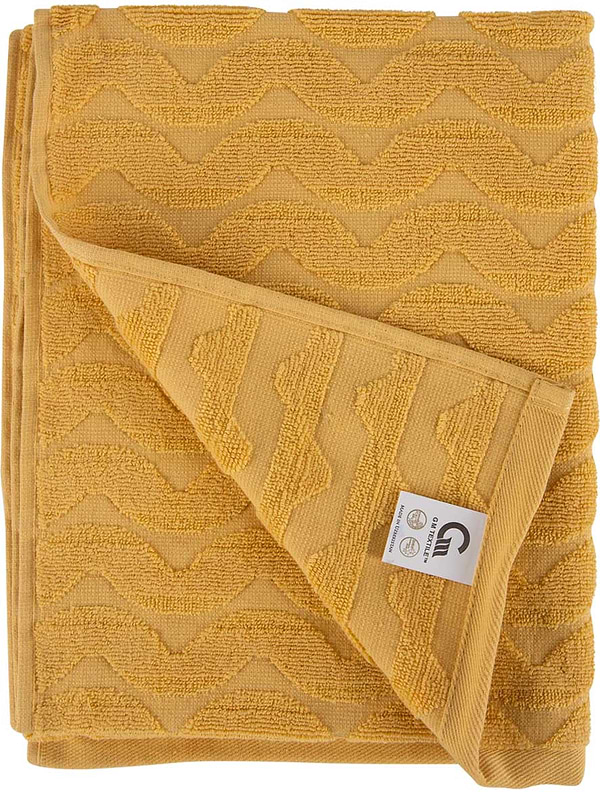 Фото - Рушник для обличчя GM Textile махровий жакардовий жовтий (зігзаг) 50х90