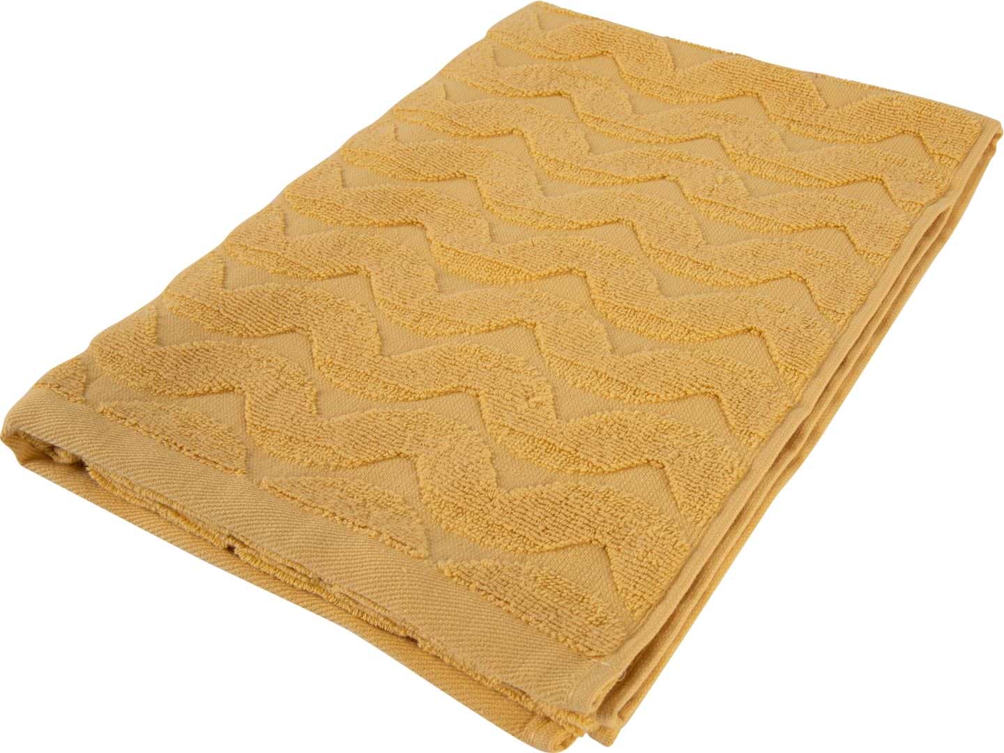 Рушник для обличчя GM Textile махровий жакардовий жовтий (зігзаг) 50х90 - Фото 1