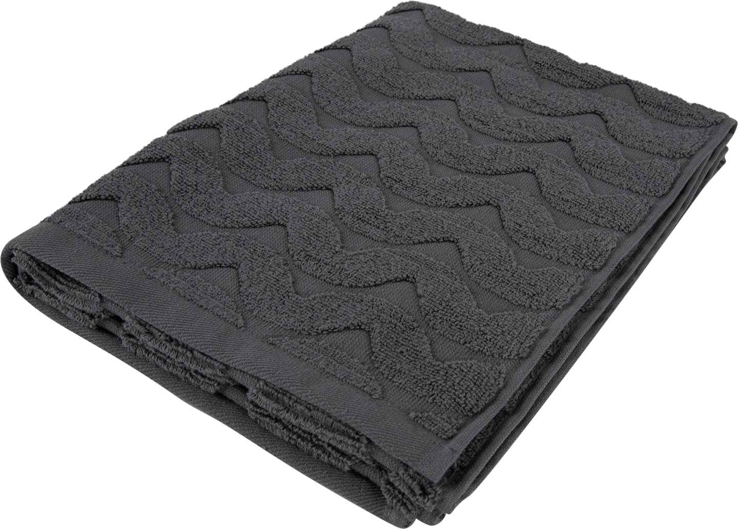 Рушник для обличчя GM Textile махровий жакардовий сірий (зігзаг) 50х90 - Фото 1