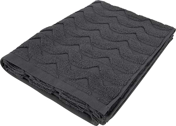 Фото - Рушник для обличчя GM Textile махровий жакардовий сірий (зігзаг) 50х90