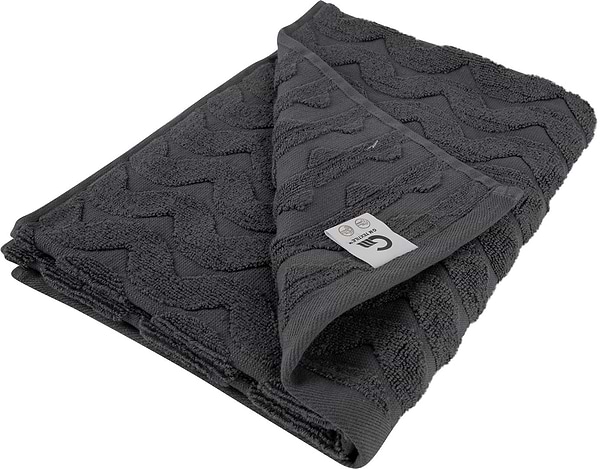 Фото - Рушник для обличчя GM Textile махровий жакардовий сірий (зігзаг) 50х90