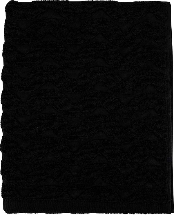 Фото - Рушник для обличчя GM Textile махровий жакардовий чорний (зігзаг) 50х90