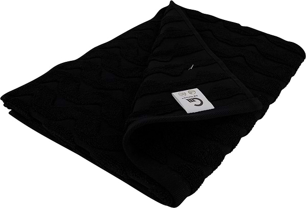 Фото - Рушник для обличчя GM Textile махровий жакардовий чорний (зігзаг) 50х90