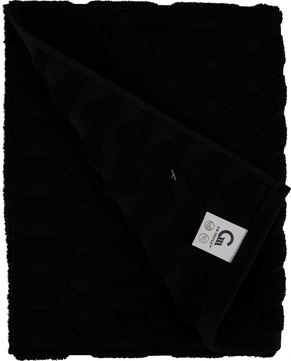 Фото - Рушник для обличчя GM Textile махровий жакардовий чорний (зігзаг) 50х90