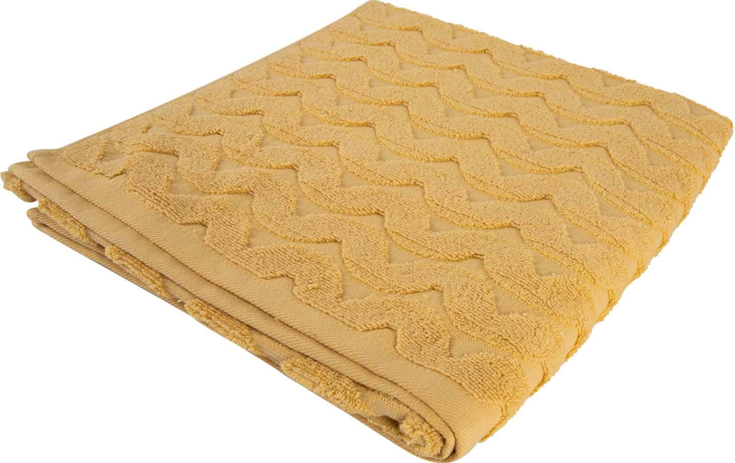 Рушник банний GM Textile махровий жакардовий жовтий (зігзаг) 70х140 - Фото 1