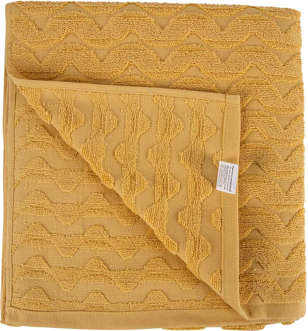Фото - Полотенце банное GM Textile махровое жаккардовое желтый (зигзаг) 70х140