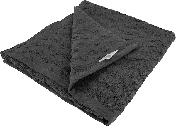 Фото - Рушник банний GM Textile махровий жакардовий сірий (зігзаг) 70х140