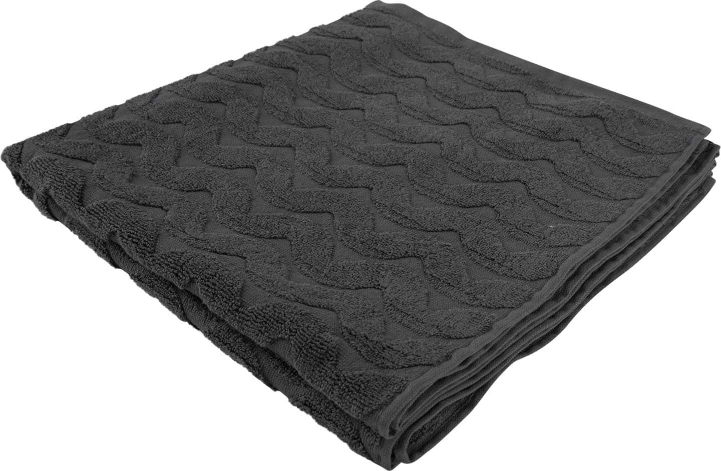 Рушник банний GM Textile махровий жакардовий сірий (зігзаг) 70х140 - Фото 1