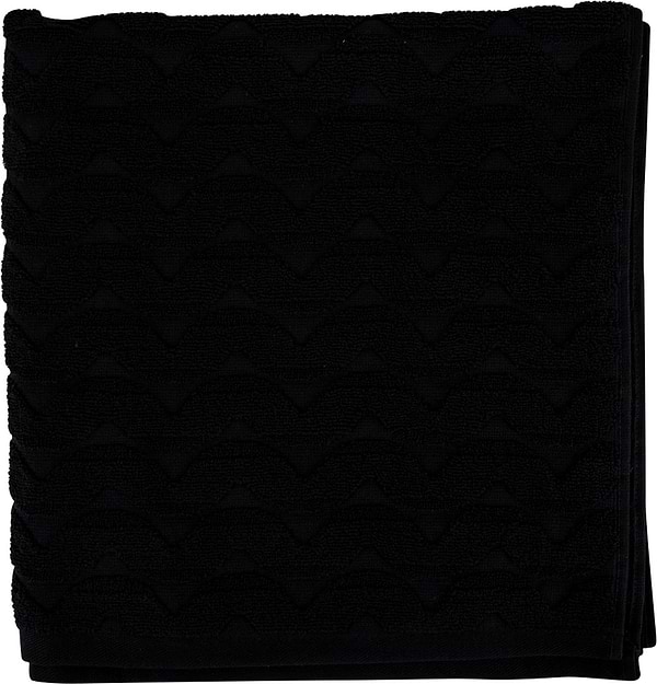 Фото - Рушник банний GM Textile махровий жакардовий чорний (зігзаг) 70х140