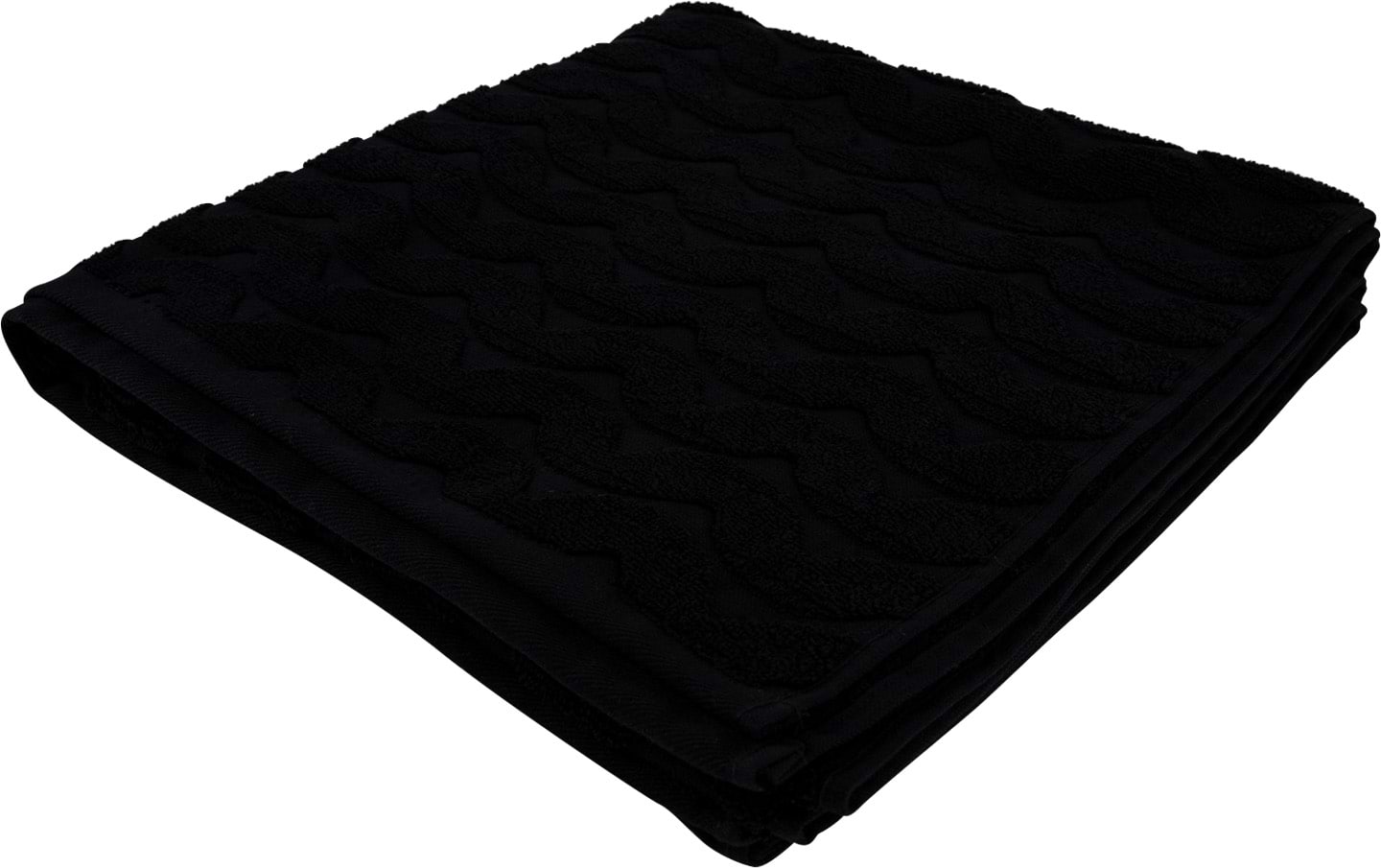Полотенце банное GM Textile махровое жаккардовое черный (зигзаг) 70х140 - Фото 1