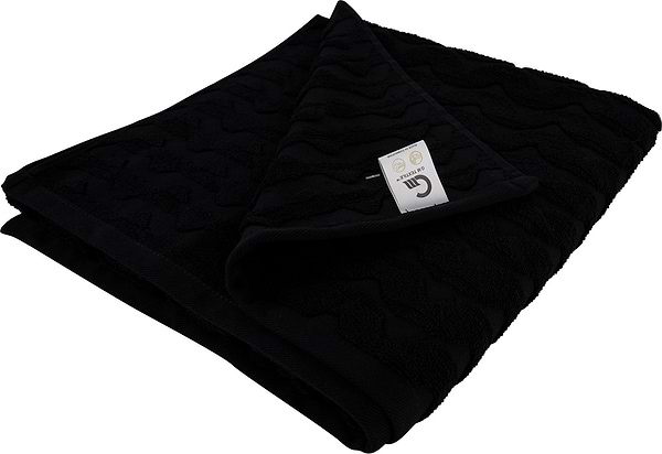Фото - Рушник банний GM Textile махровий жакардовий чорний (зігзаг) 70х140