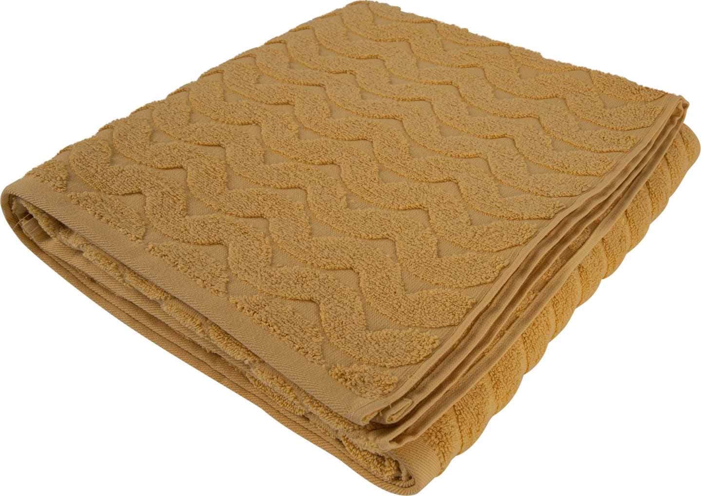 Рушник банний GM Textile махровий жакардовий жовтий (зігзаг) 100х150 - Фото 1