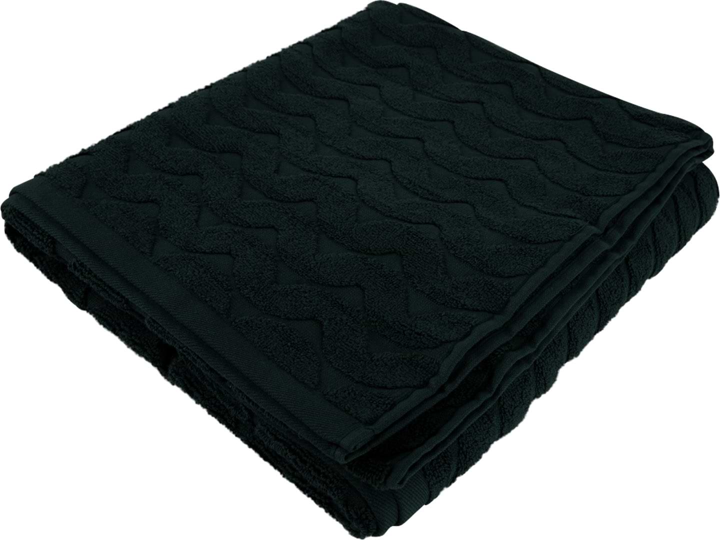 Рушник банний GM Textile махровий жакардовий зелений (зігзаг) 100х150 - Фото 1