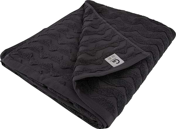 Фото - Рушник банний GM Textile махровий жакардовий сірий (зігзаг) 100х150