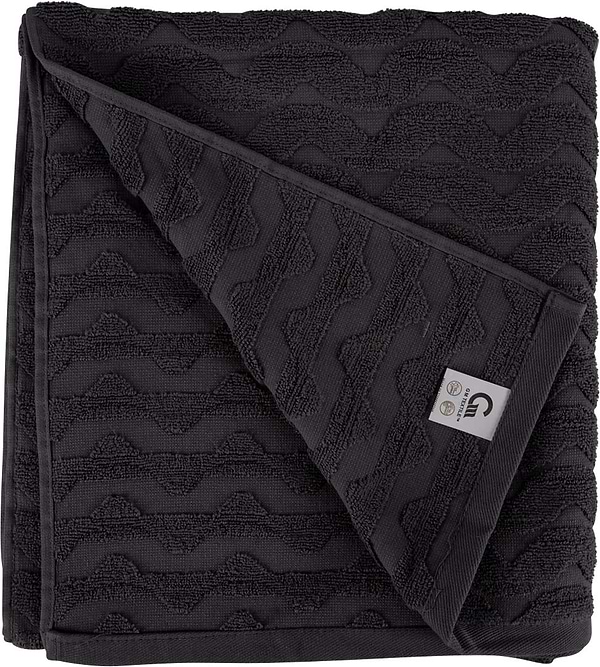 Фото - Рушник банний GM Textile махровий жакардовий сірий (зігзаг) 100х150