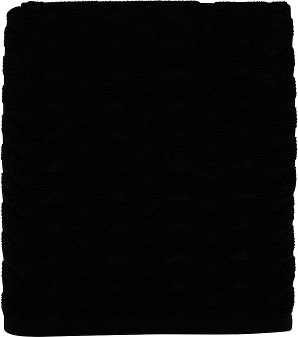 Фото - Полотенце банное GM Textile махровое жаккардовое черный (зигзаг) 100х150