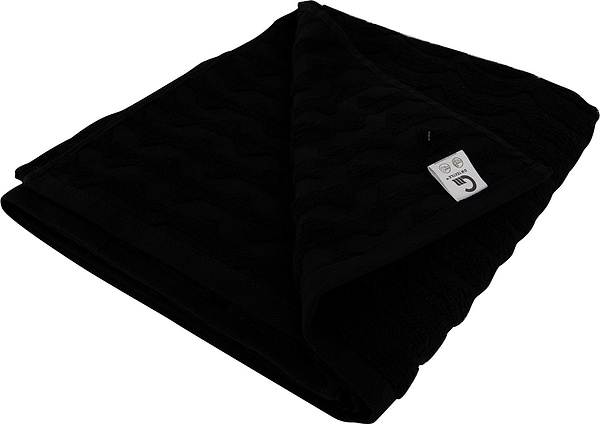 Фото - Полотенце банное GM Textile махровое жаккардовое черный (зигзаг) 100х150