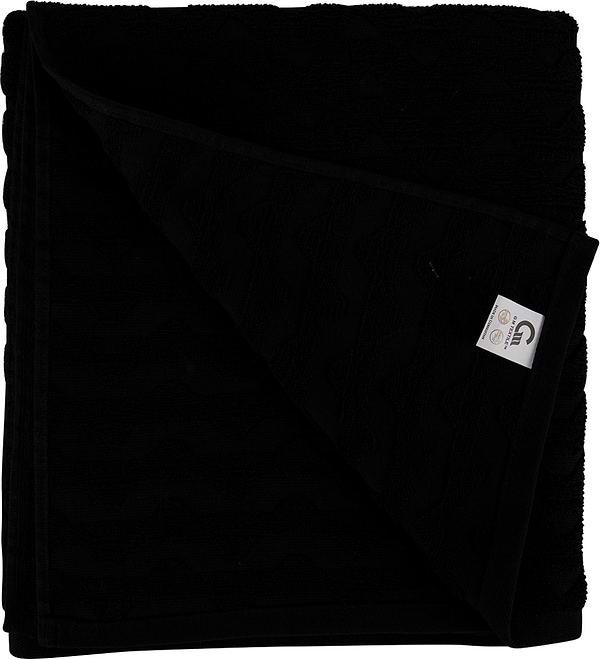 Фото - Полотенце банное GM Textile махровое жаккардовое черный (зигзаг) 100х150