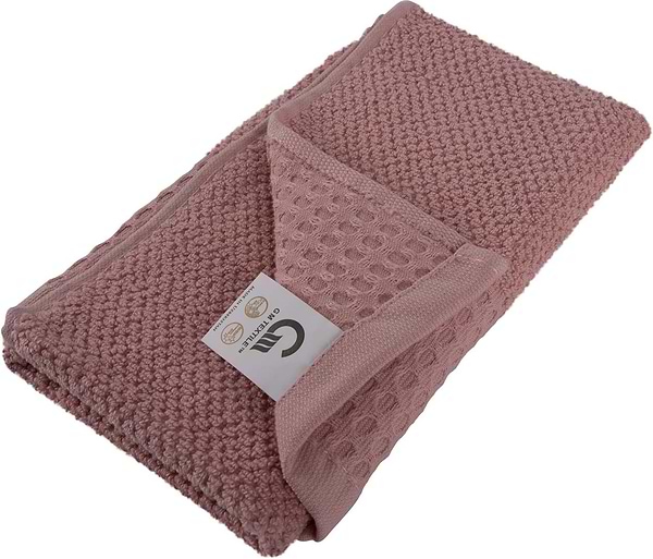 Фото - Рушник для рук GM Textile махровий вафельний бордюр світло-кораловий 40х70