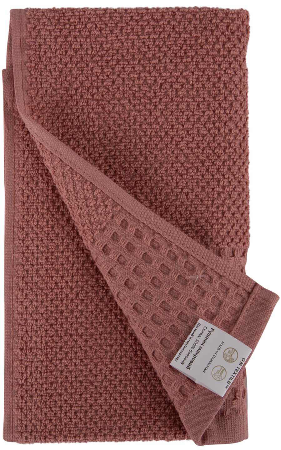 Фото - Рушник для рук GM Textile махровий вафельний бордюр світло-теракотовий 40х70