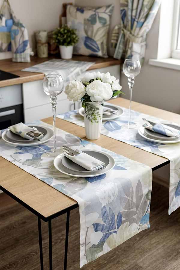 Фото - Скатерть раннер Прованс 40х140 Голубые Цветы (030888)