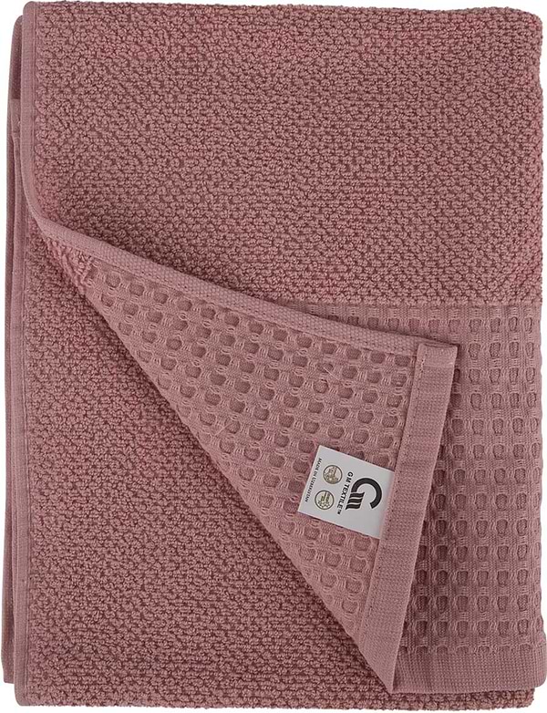 Фото - Рушник для обличчя GM Textile махровий вафельний бордюр світло-кораловий 50х90