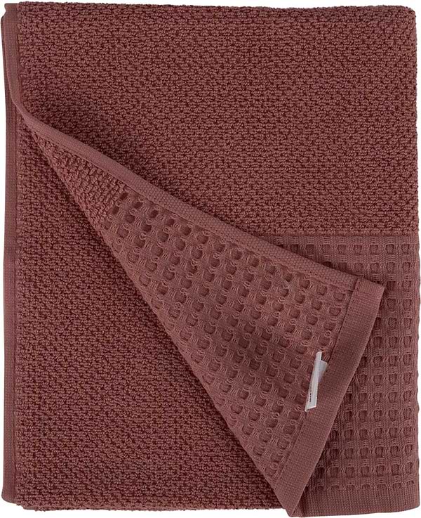 Фото - Рушник для обличчя GM Textile махровий вафельний бордюр світло-теракотовий 50х90