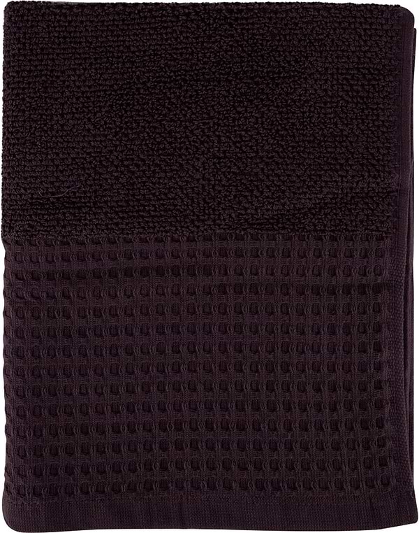 Фото - Рушник для обличчя GM Textile махровий вафельний бордюр темно-коричневий 50х90