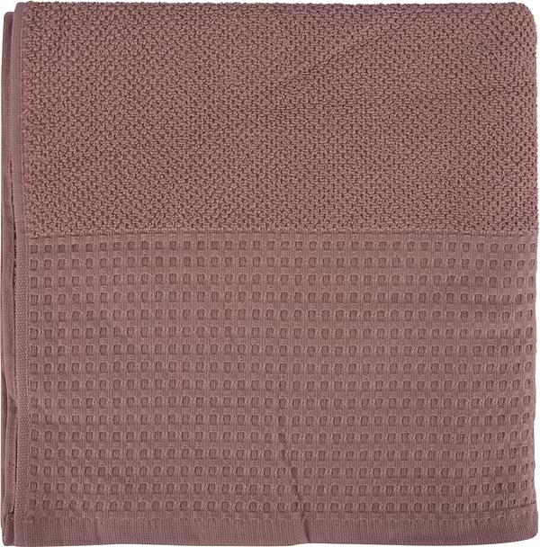 Фото - Рушник банний GM Textile махровий вафельний бордюр світло-кораловий 70х140