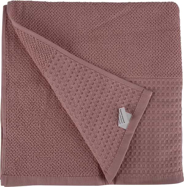 Фото - Рушник банний GM Textile махровий вафельний бордюр світло-кораловий 70х140