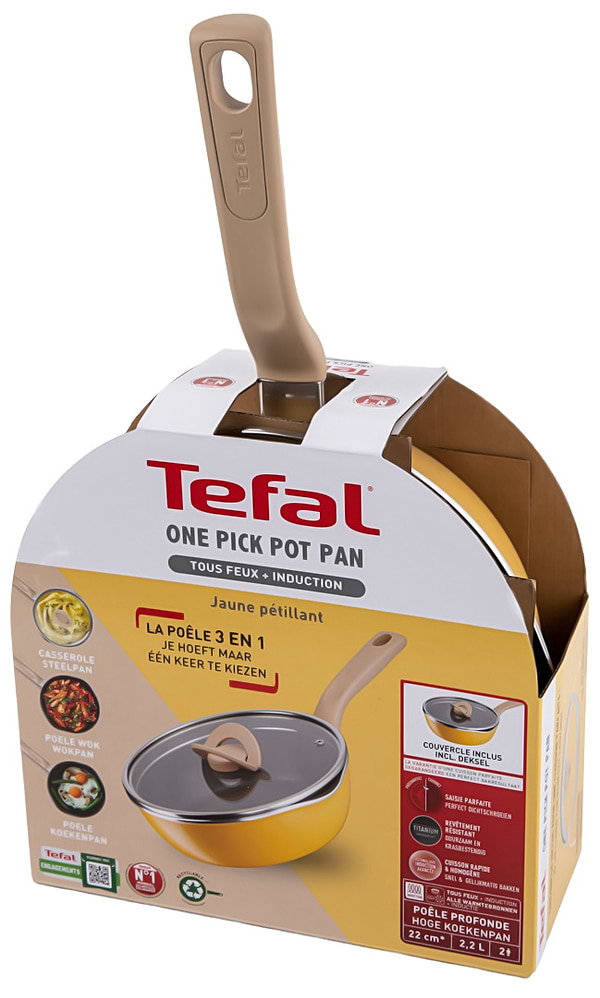 Фото - Сковорода універсальна Tefal G1808604 22 см (2,2 л), жовта з кр