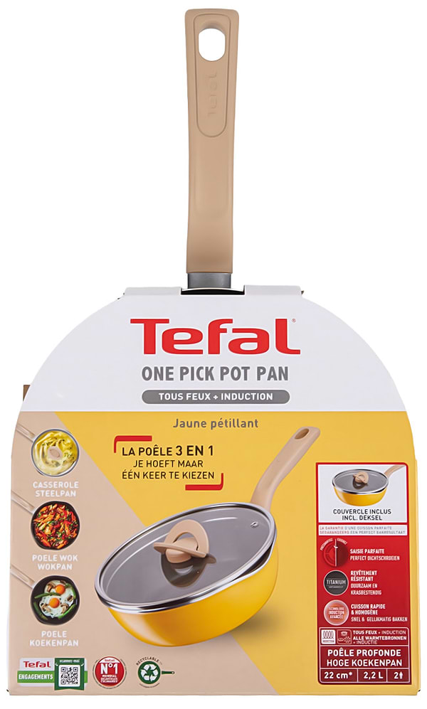 Фото - Сковорода універсальна Tefal G1808604 22 см (2,2 л), жовта з кр