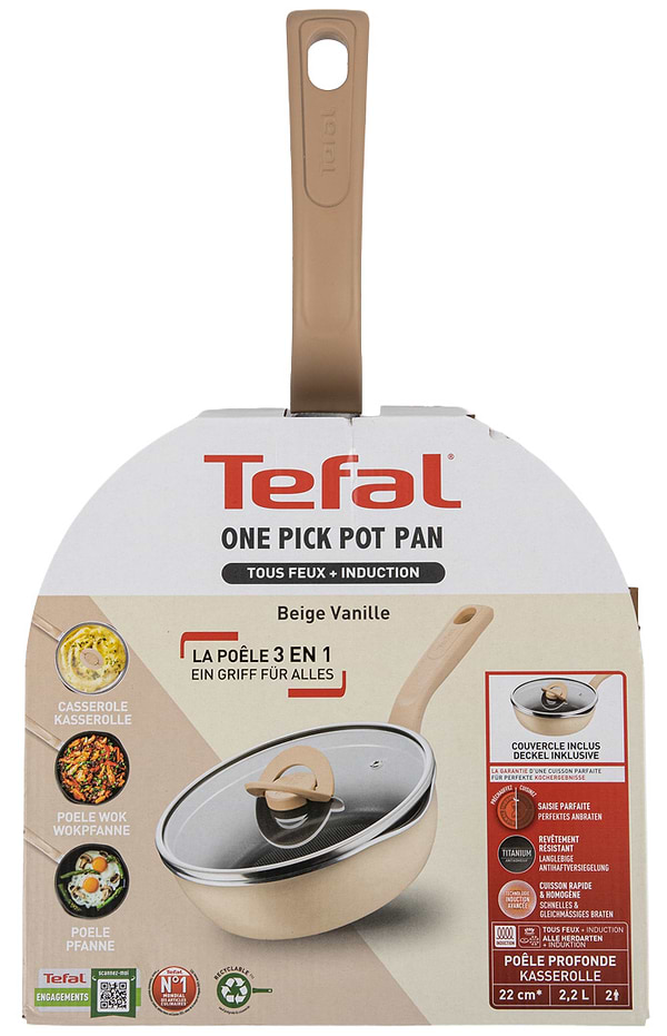 Фото - Сковорода універсальна Tefal G1672504 22 см (2,2л), бежева з кр
