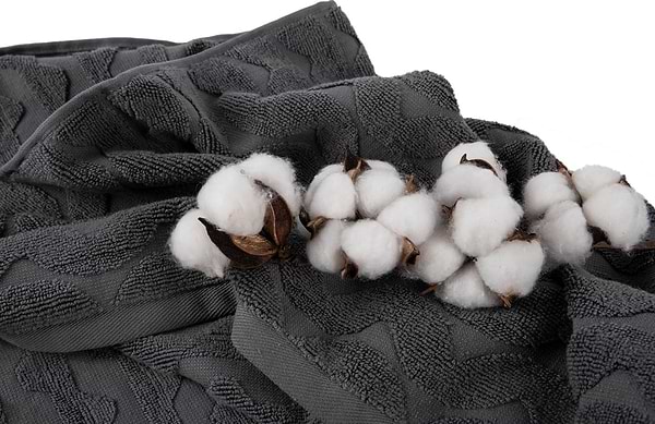 Фото - Рушник для обличчя GM Textile махровий жакардовий сірий (зігзаг) 50х90