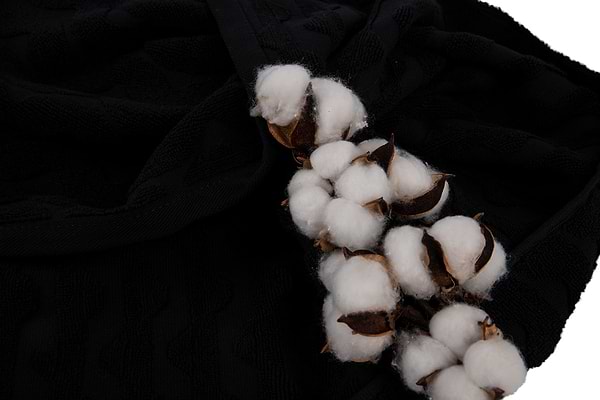 Фото - Рушник для обличчя GM Textile махровий жакардовий чорний (зігзаг) 50х90