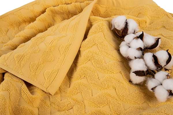Фото - Полотенце банное GM Textile махровое жаккардовое желтый (зигзаг) 70х140