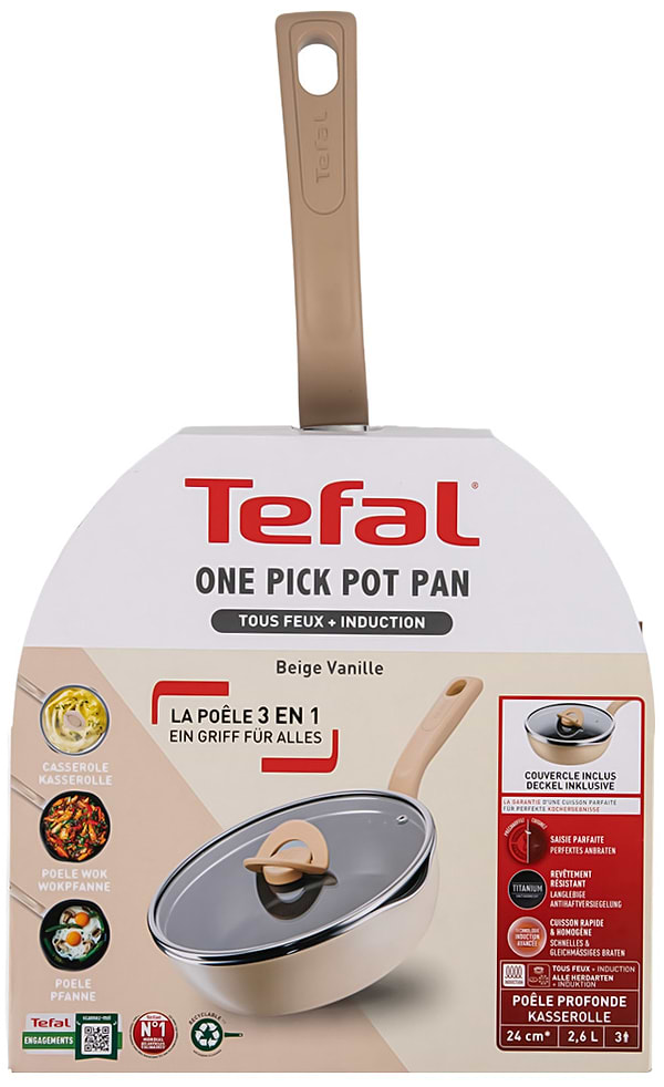 Фото - Сковорода универсальная Tefal G1678704 24 см (2,6 л), бежевая с кр