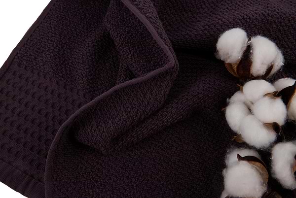 Фото - Рушник для обличчя GM Textile махровий вафельний бордюр темно-коричневий 50х90