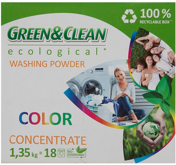 Фото - Пральний порошок Green&Clean Professional д/кольор.речей 1,35 кг., 18 циклів