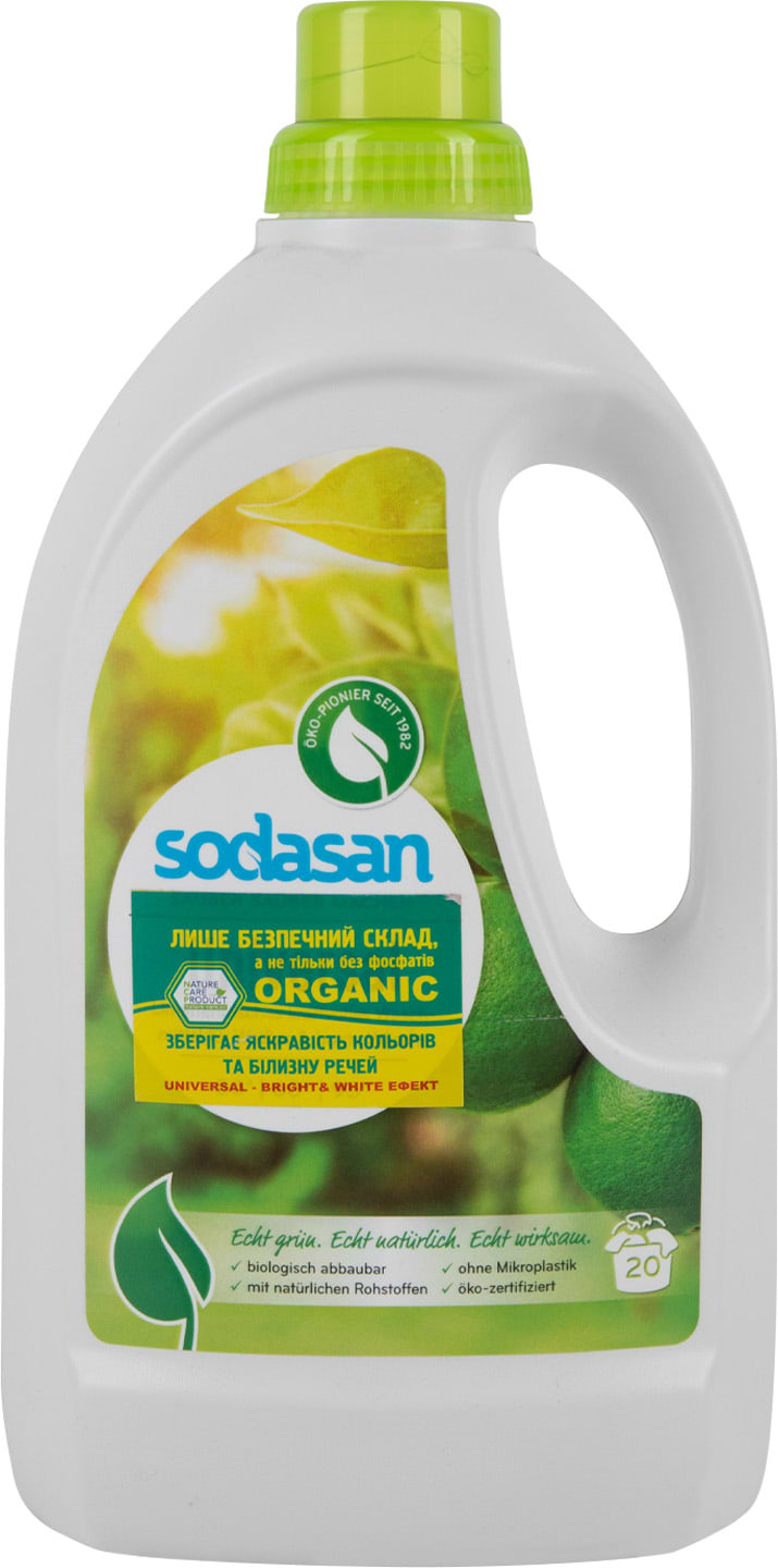 Гель для прання Sodasan Universal Bright&White 1.5 л (4019886015615)