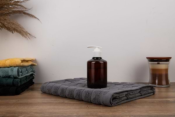 Фото - Рушник для обличчя GM Textile махровий жакардовий сірий (зігзаг) 50х90