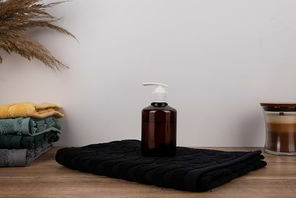 Фото - Рушник для обличчя GM Textile махровий жакардовий чорний (зігзаг) 50х90