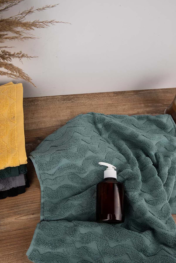 Фото - Полотенце для лица GM Textile махровое жаккардовое мятный (зигзаг) 50х90