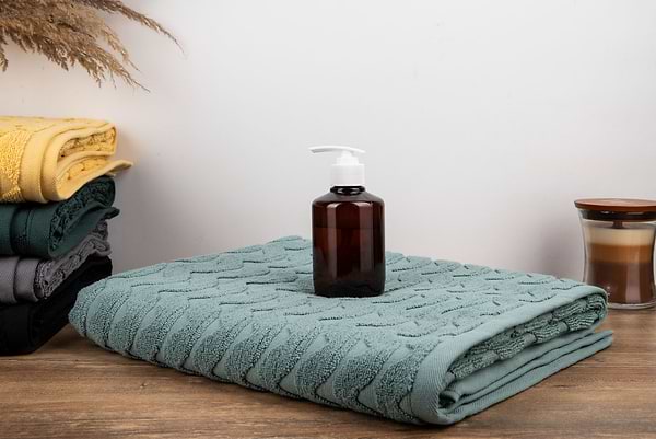 Фото - Рушник банний GM Textile махровий жакардовий мятний (зігзаг) 100х150