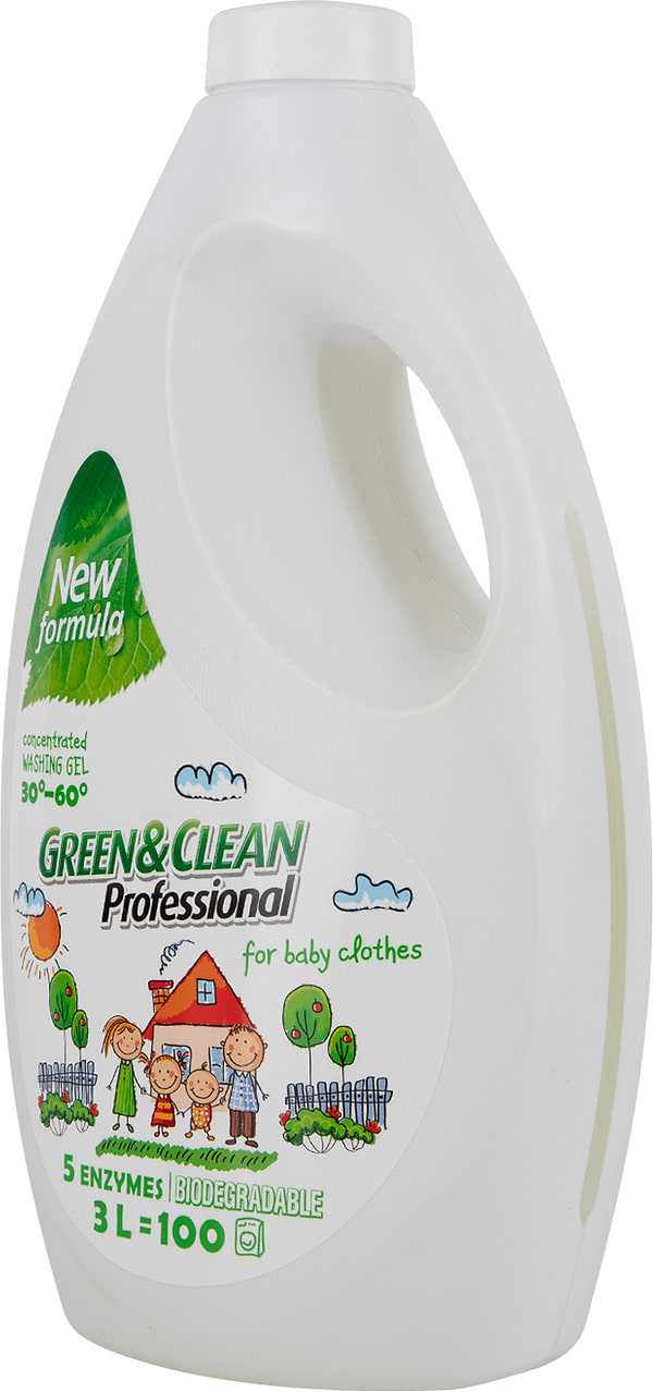 Фото - Гель для стирки Green&Clean Professional д/детского белья 3л (100 циклов)