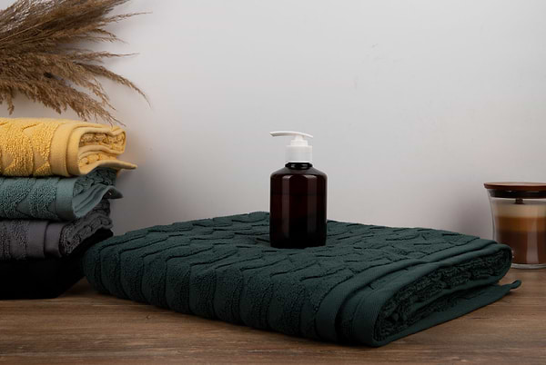 Фото - Полотенце банное GM Textile махровое жаккардовое зеленый (зигзаг) 100х150