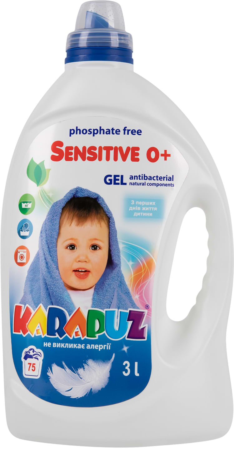 Гель для прання Карапуз Sensitive для прання дитячої білизни, 3 л - Фото 1